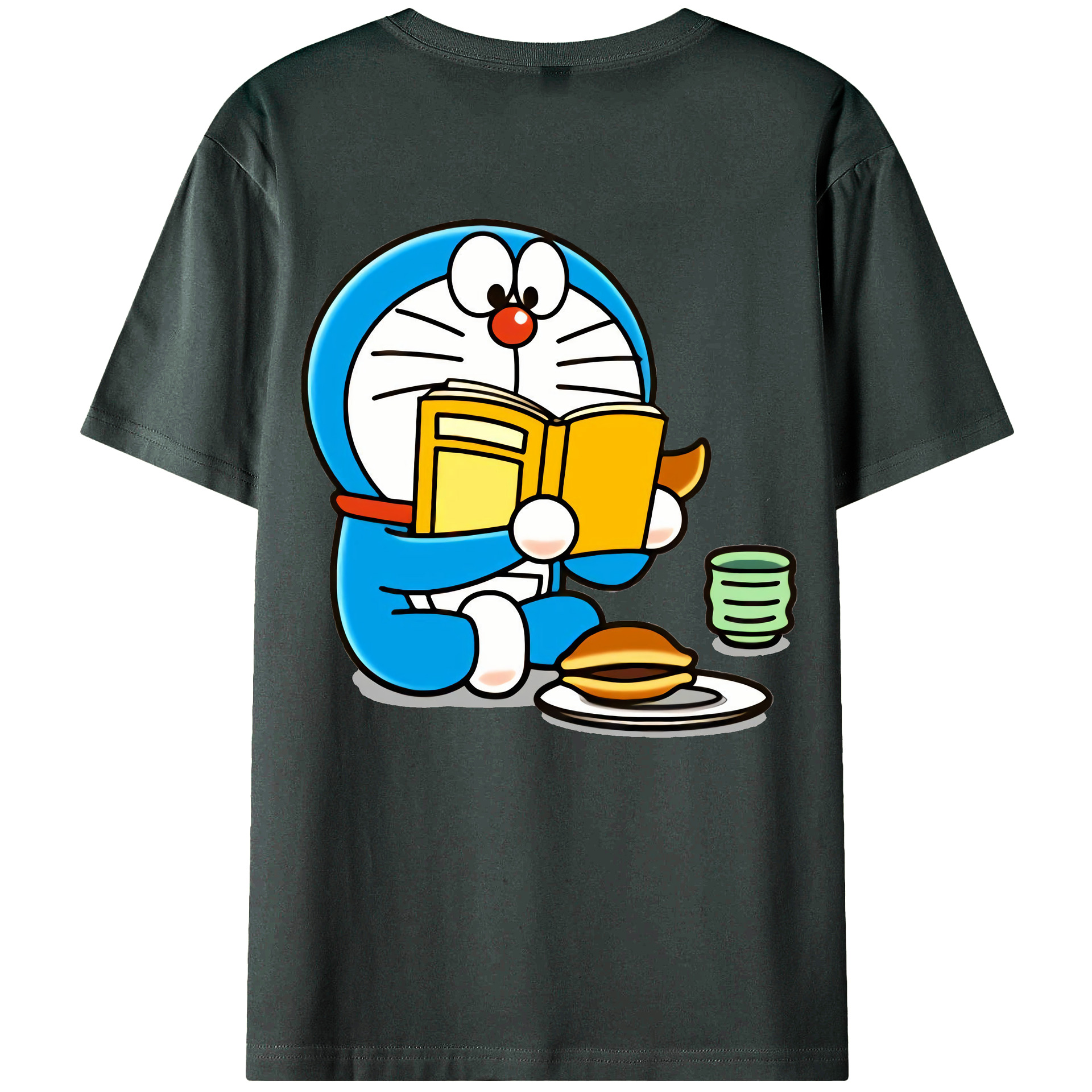 （画像用） ドラえもん Doraemon 綿100％ メンズ半袖Tシャツ（バックプリント） 通気性